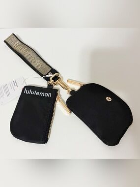 🌸 Lululemon Dual Pouch Wristlet Bag Black NWT